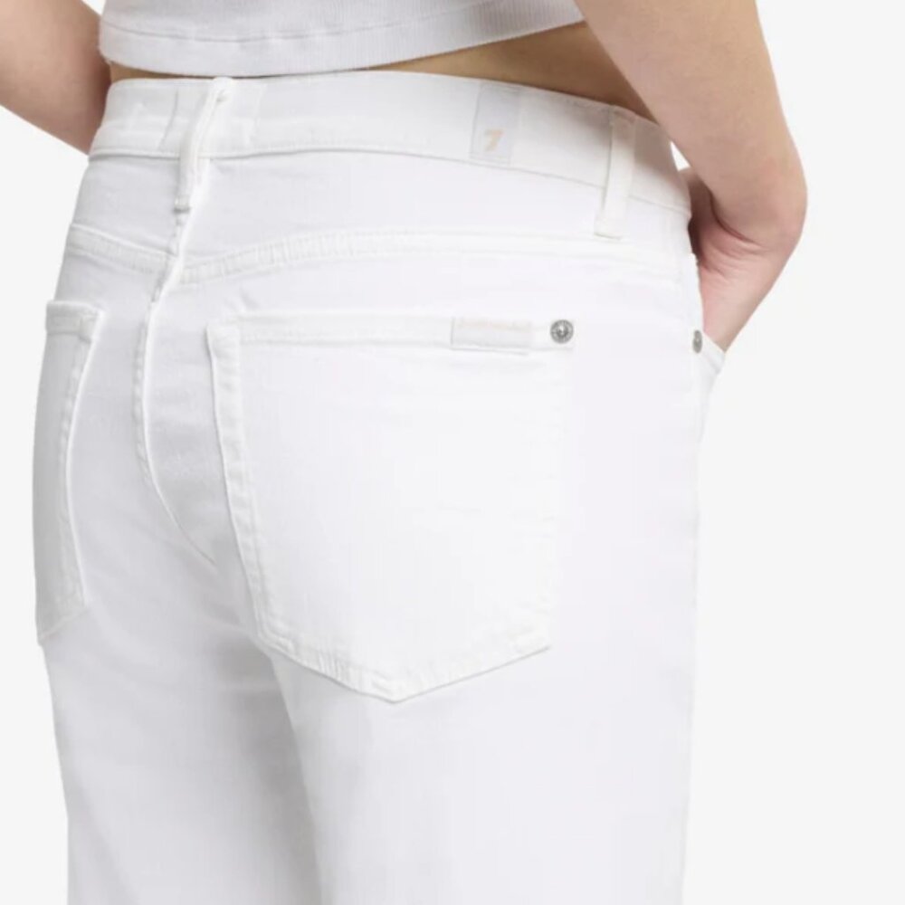 7 For All Mankind White Wide Leg Flare Jeans - Picture 3 of 6